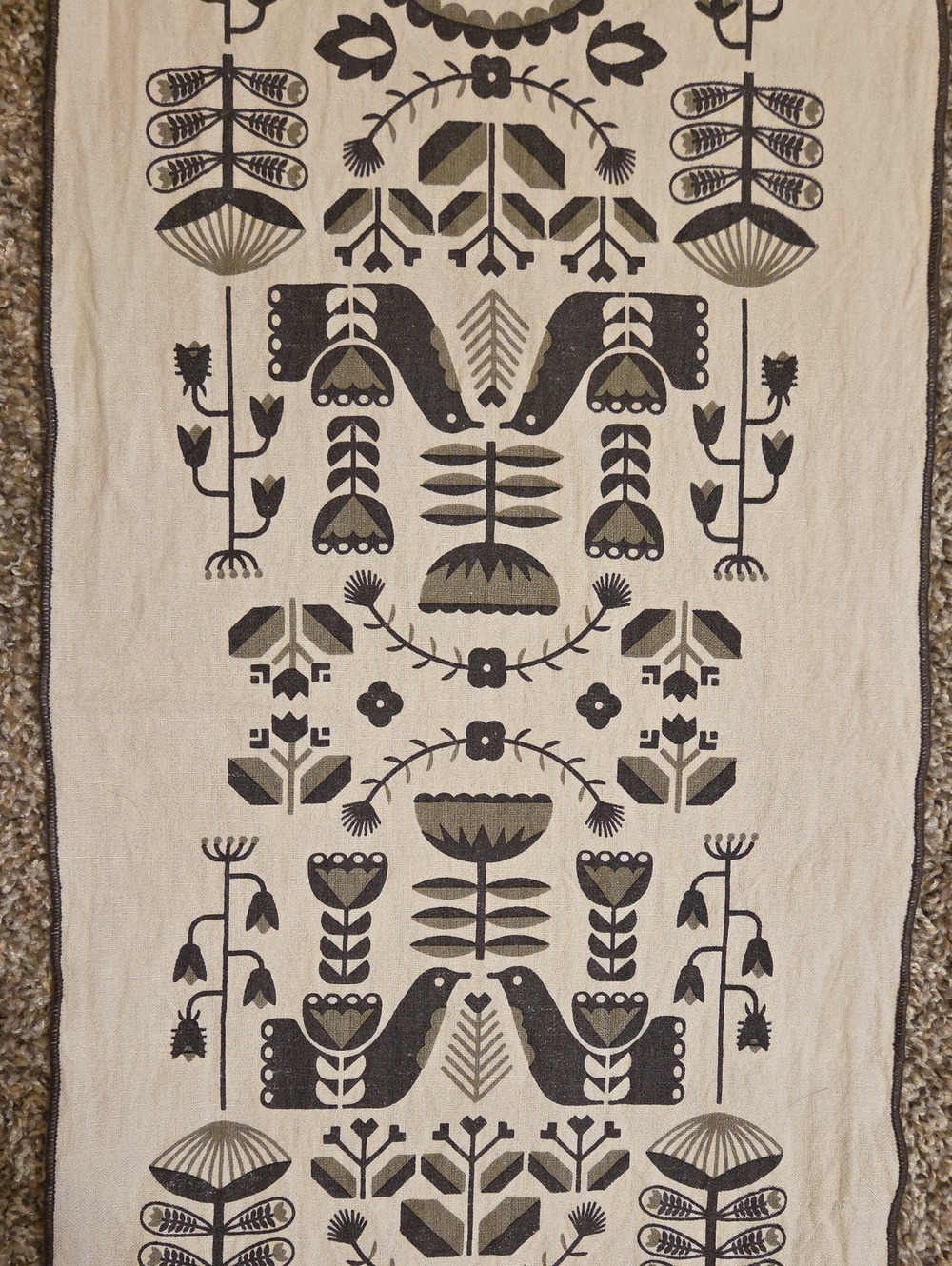 Scandinavian Folk Art Rabbit Table Runner